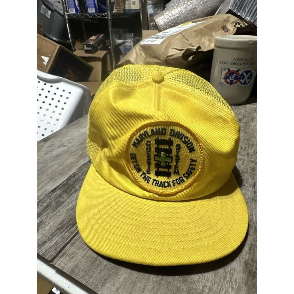 Chessie System Railroad MD Division Snapback Yellow Trucker Hat Cap Made in USA
